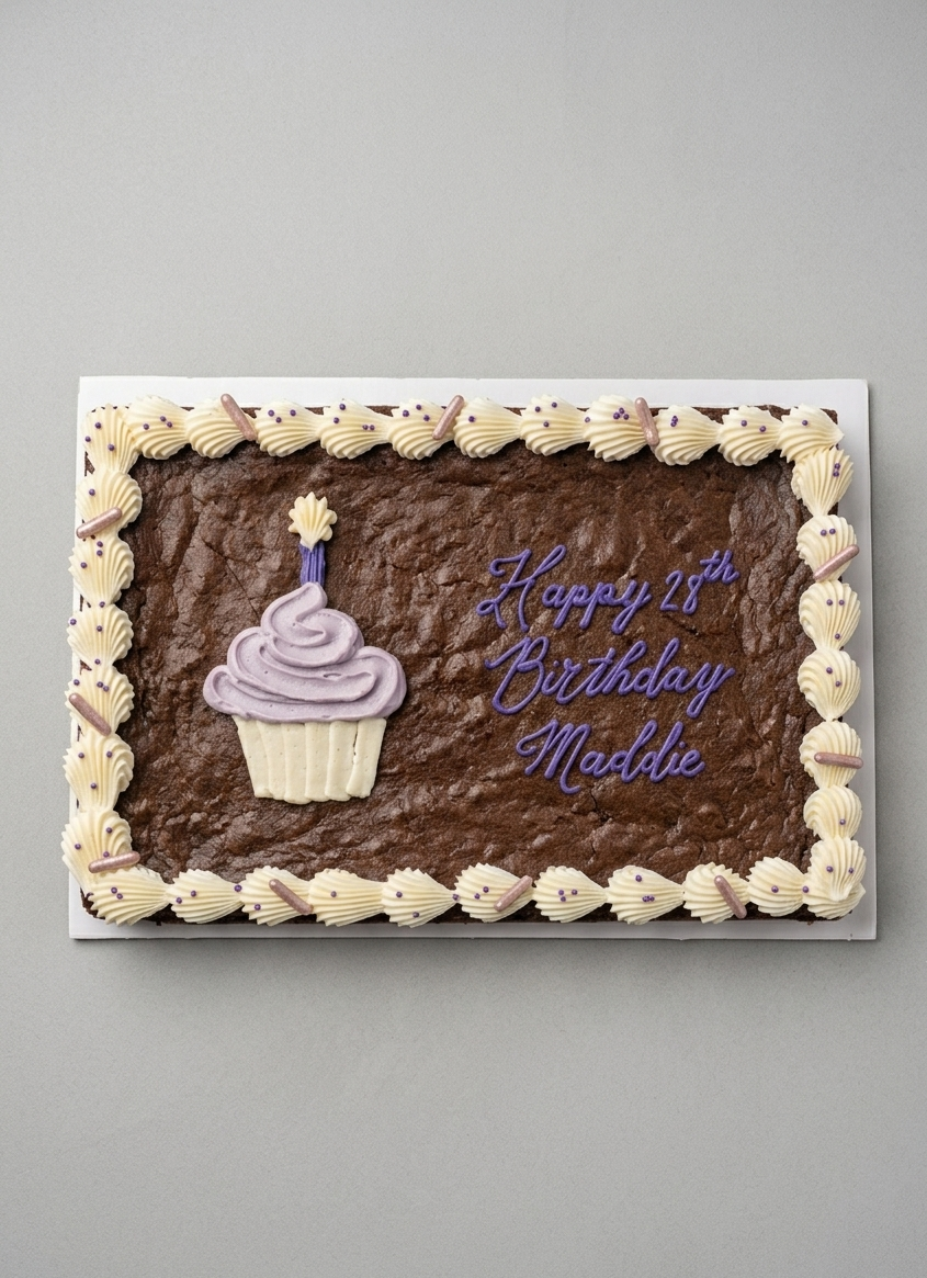 Brownie Sheet Cake Decorated